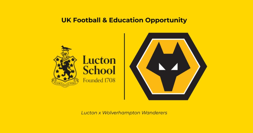 Lucton School football programme with Wolverhampton Wanderers connections for student footballers