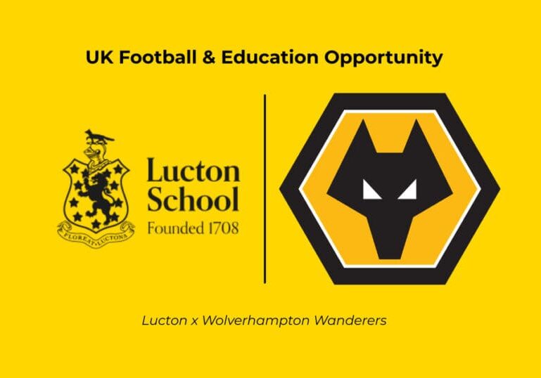 Lucton School football programme with Wolverhampton Wanderers connections for student footballers